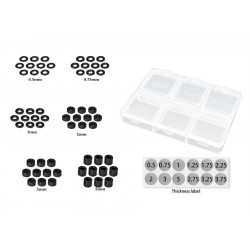 MR33 Aluminum 3mm Shim Set 0.5,0.75,1,2,3,5mm Each 10pcs. (60) Black