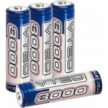 LRP Electronic 78221 – VTEC AA 3000 mAh Ultra Capacity 2 Mignon NiMH batería, 4 Celdas