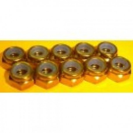 203000021 ANSMANN RACING Aluminio Nylon Nut 4mm gold (10pcs)