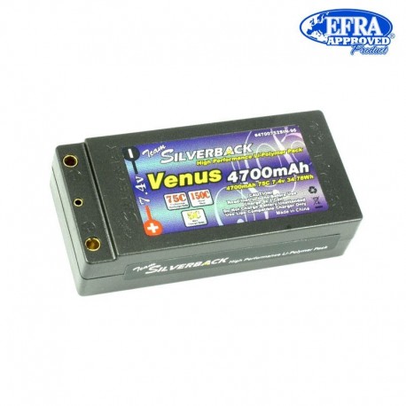 Venus 4700mAh 75C150C 7.4v Inboard Shorty Pack