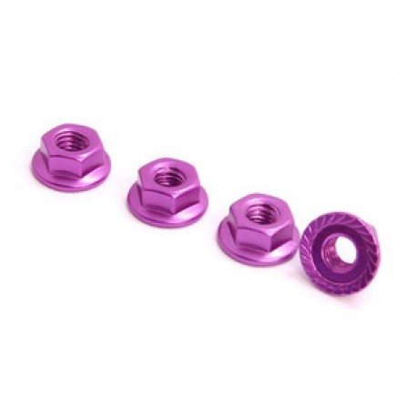 SPEC-R SPR025-NUPU 4mm Alu Lock Nut (4 pcs Purple)