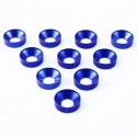 3 RACING 3RAC-WC3/BU Alum. M3 Countersunk Washer (10Pcs) Blue