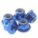 HIRO SEIKO 69238 3 mm Alloy Flange nylon nut (5pcs) Y-blue