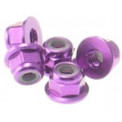 HIRO SEIKO 69239 3 mm Alloy Flange nylon nut (5pcs) purple