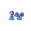 HIRO SEIKO 69244 5 mm Alloy Flange nylon nut (5pcs) Y-blue