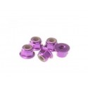 HIRO SEIKO 69245 4 mm Alloy Flange nylon nut (5pcs) purple