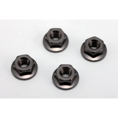 YOKOMO ZC-N4FBK Aluminum Flanged Nut (Black 4pcs) BD5