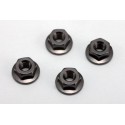 YOKOMO ZC-N4FBK Aluminum Flanged Nut (Black 4pcs) BD5