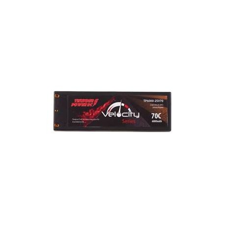 THUNDER POWER TP6000- 2SV70B RC Velocity Series 70C 6000mAh 2-Cell/2S 7.4V LiPo Battery