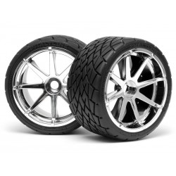 HPI RACING 4729 MOUNTED PHALTLINE TIRE 140x70mm on BLAST WHEEL CHROME