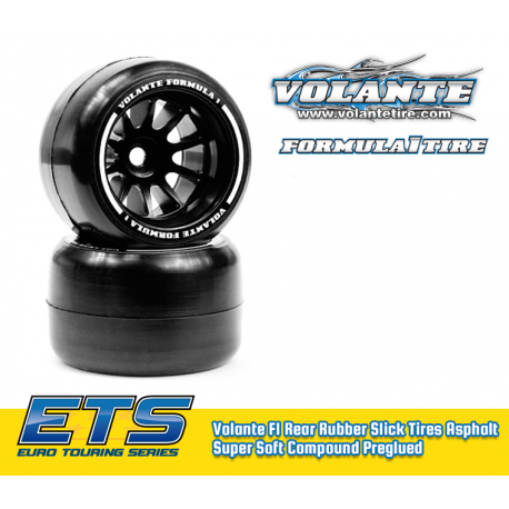 Volante F1 Rear Rubber Slick Tires Asphalt Super Soft Compound Preglued (ETS ASPHALT)