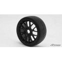 Sweep 1:8 GT Tires 45 Shore Slick Pre-Glued Black Wheel (2 pcs)