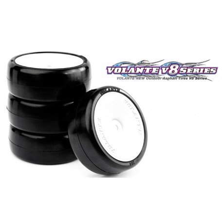 Volante V8T 1/10 TC 36R Rubber Tire Pre-glued 4pcs , Asphalt