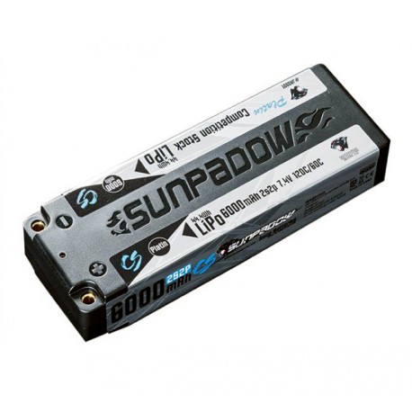 SUNPADOW Li-Po Battery 2S 7,4V 6000mAh 120C Stick Stock Platin